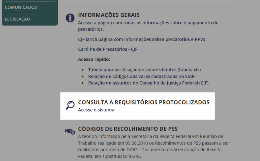 2 passo a passo para efetuar consulta precatório TRF3