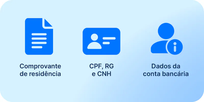 Ilustração dos documentos pessoais necessários para vender precatório